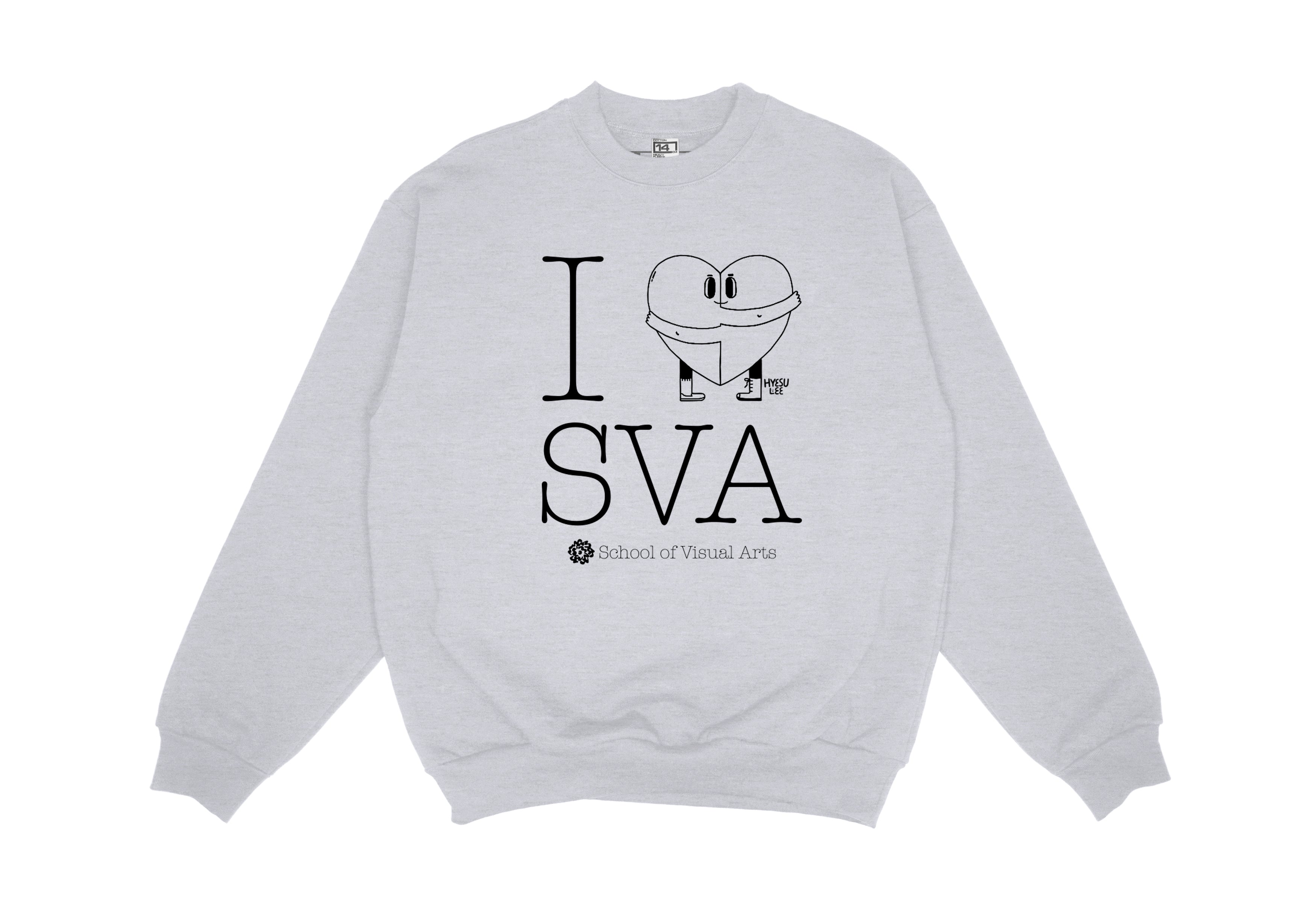 Hyesu Lee's "I Heart SVA" Embroidered Crewneck Sweatshirt