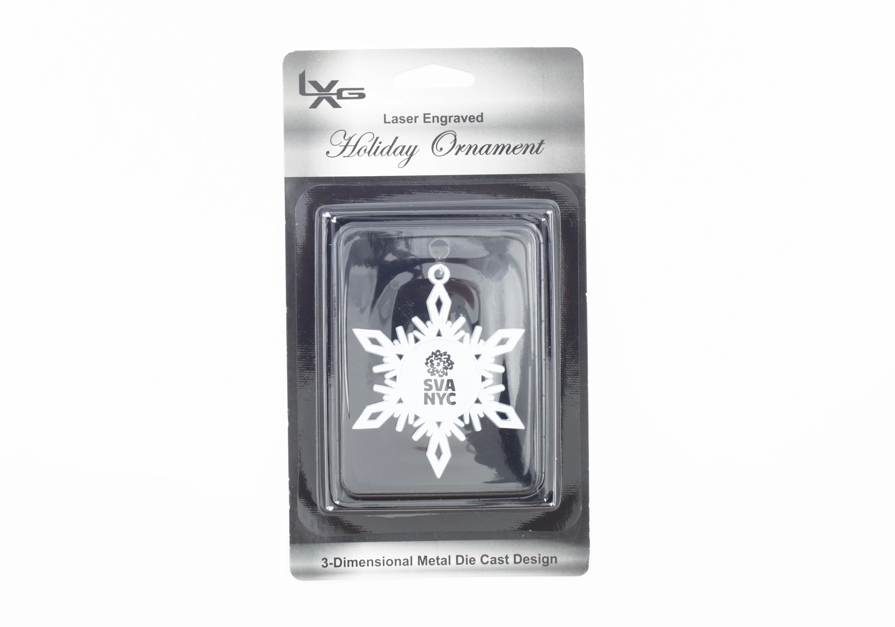 SVA Splat Logo Pewter Ornament Snowflake - White