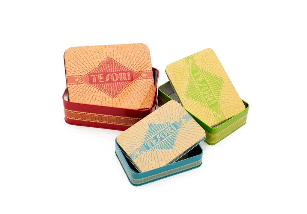 Tesori Three Stacking Keepsake Tins by Louise Fili