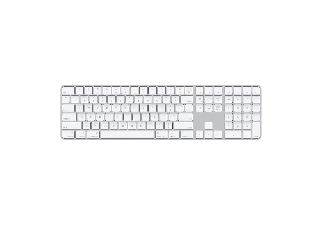 Apple Magic Keyboard with Touch ID + Numeric Keypad - White Keys - Lightning - Apple Silicon