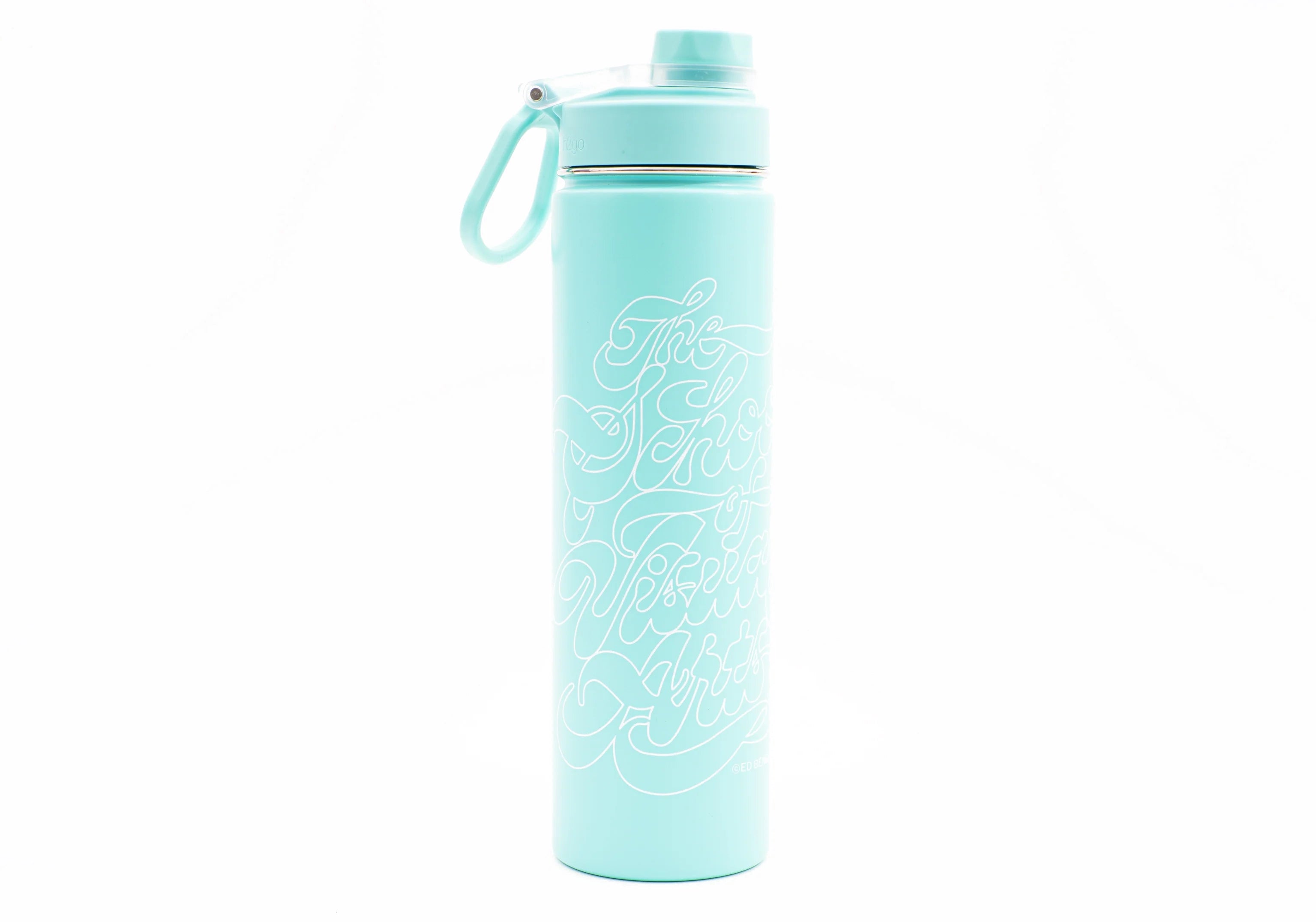 SVA Benguiat Script Logo h2go Conquer Water Bottle (Multiple Colors)