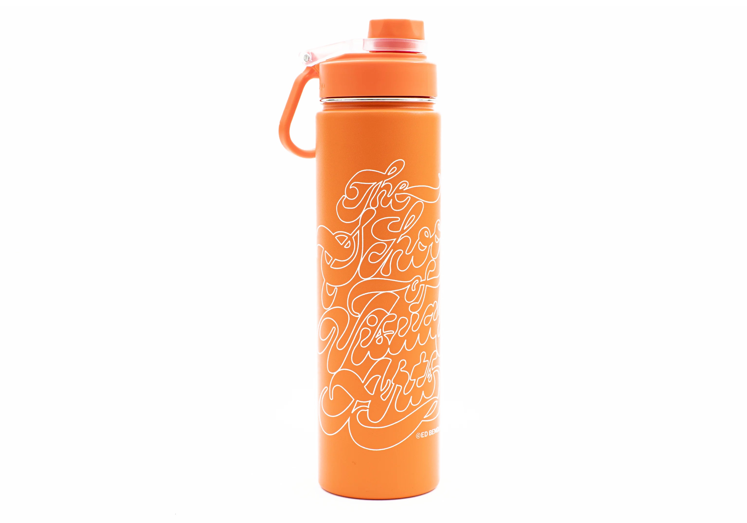 SVA Benguiat Script Logo h2go Conquer Water Bottle (Multiple Colors)