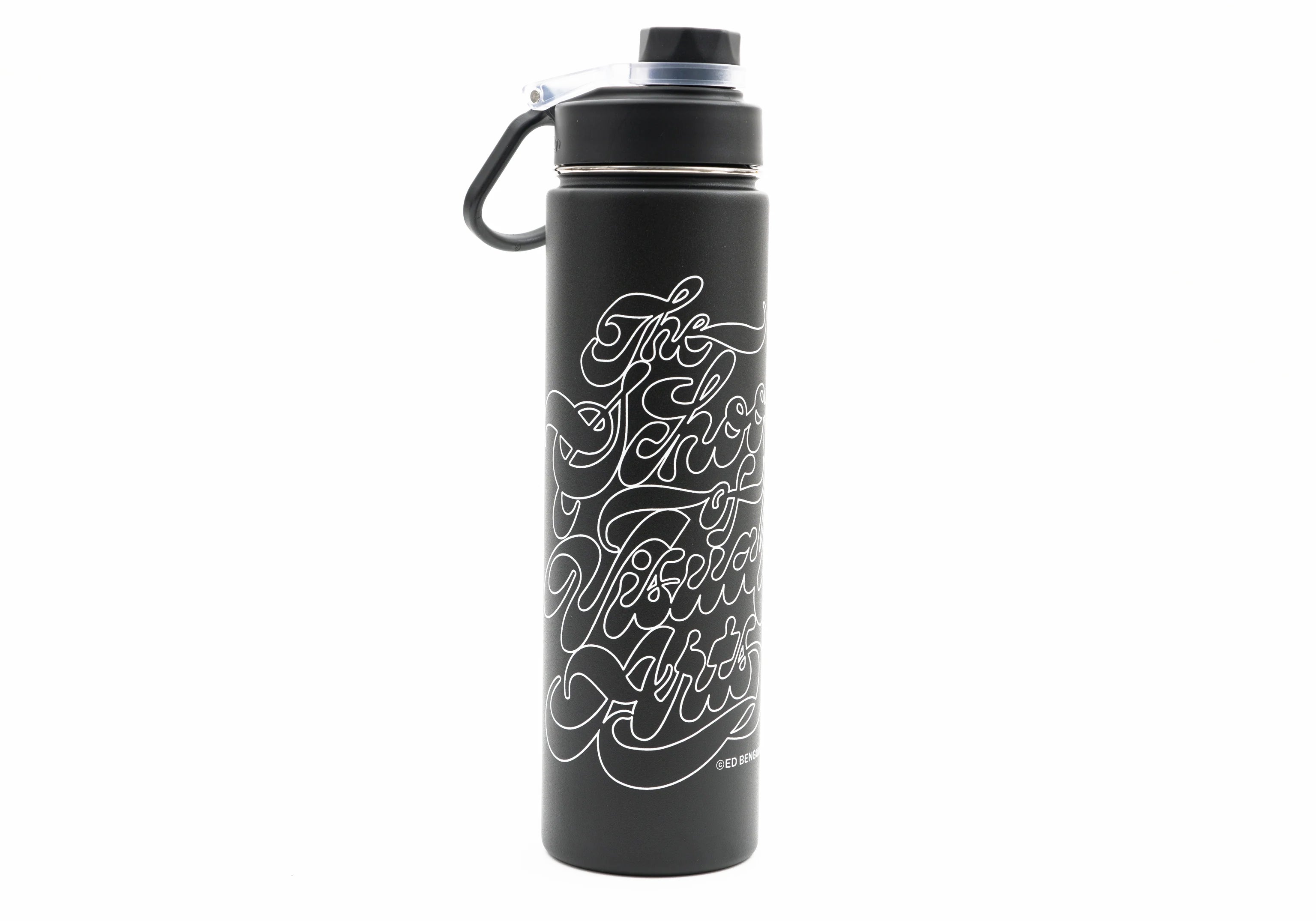 SVA Benguiat Script Logo h2go Conquer Water Bottle (Multiple Colors)