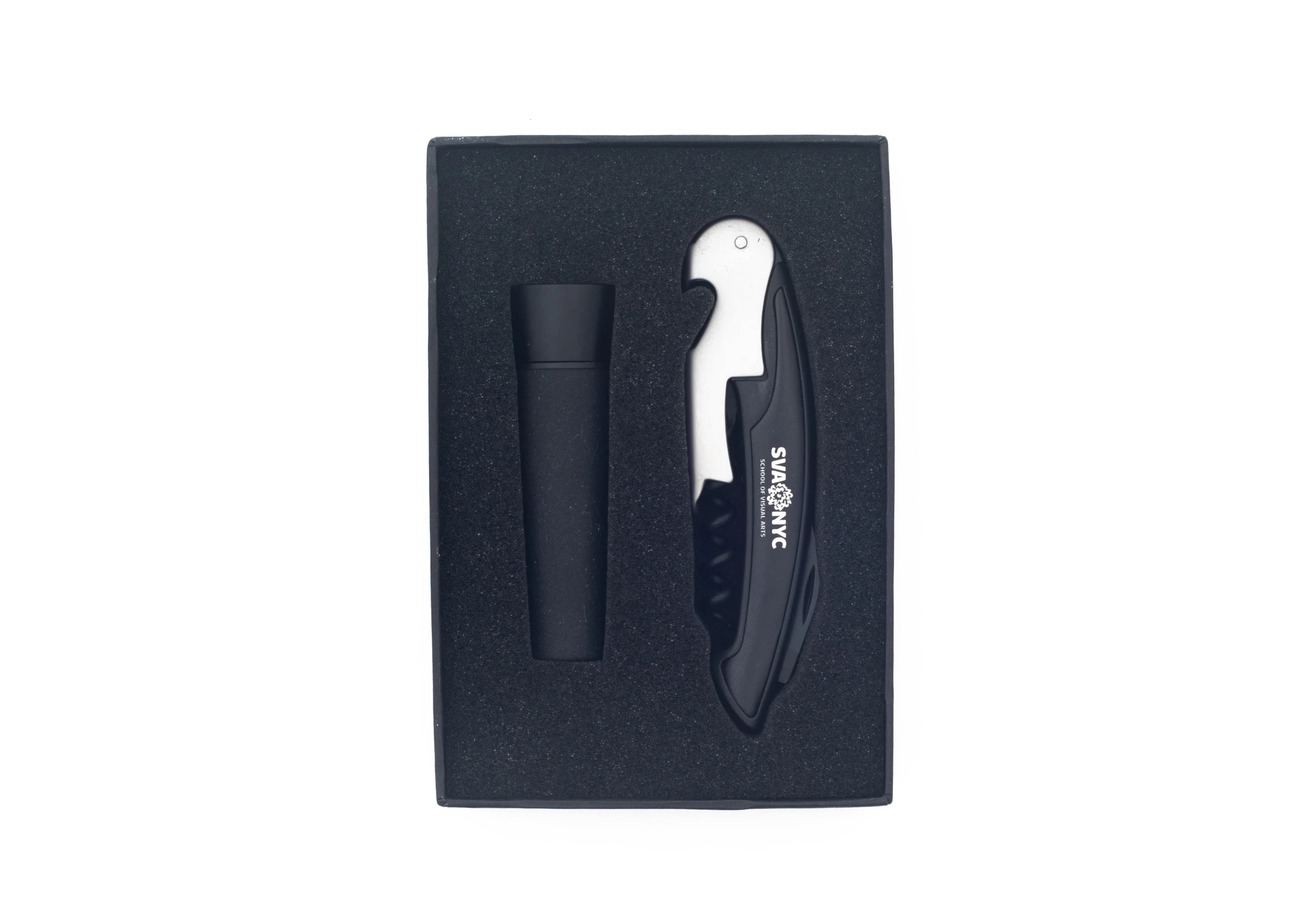 SVA Logo Wine Stopper Set - Black