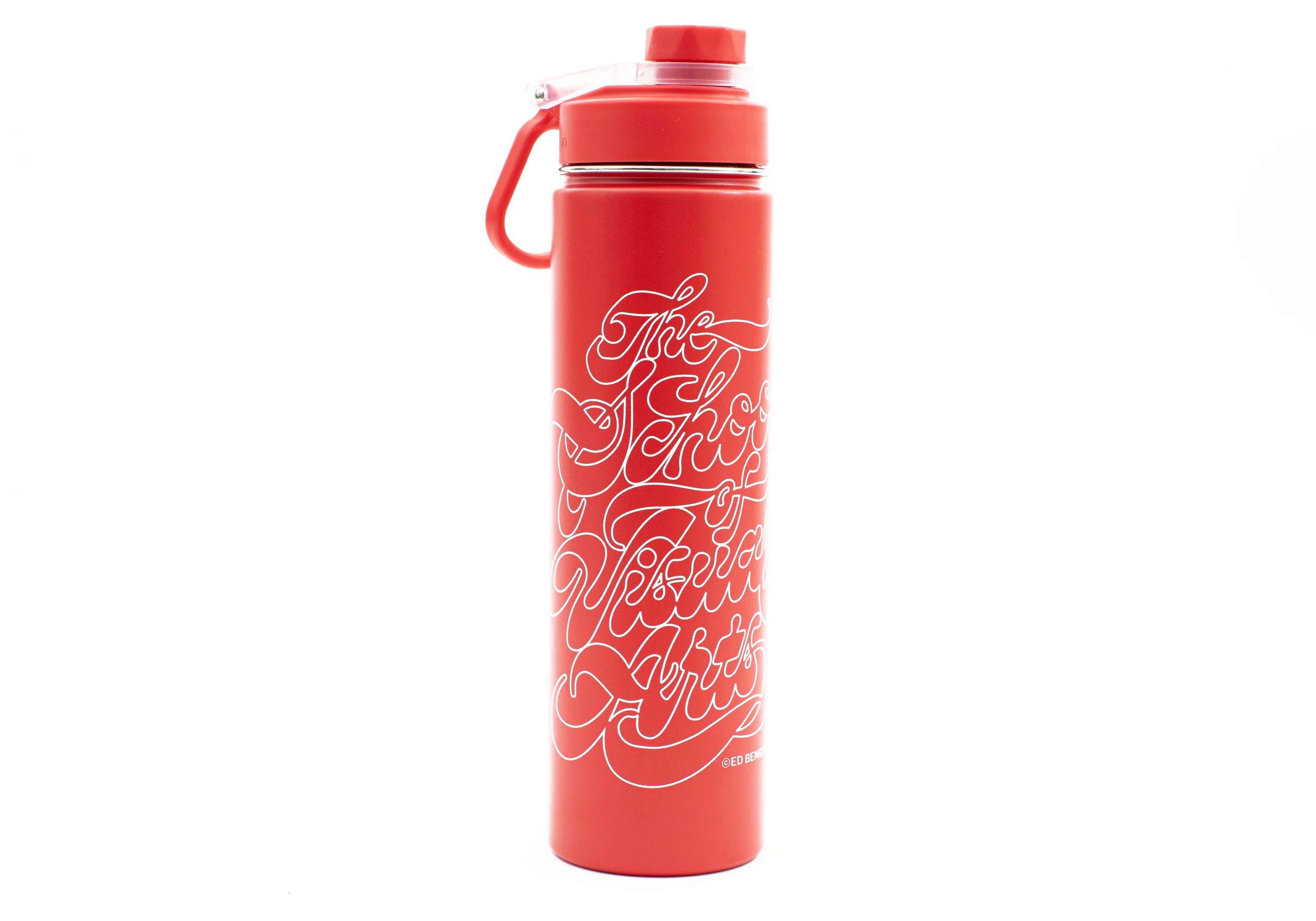 SVA Benguiat Script Logo h2go Conquer Water Bottle (Multiple Colors)